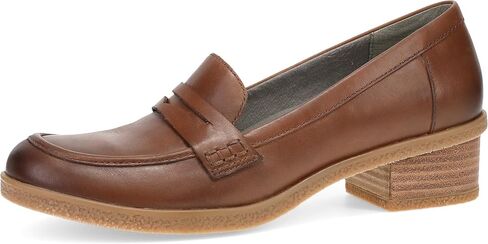 Dansko Danica Heeled Loafer for Women - Waterproof Leather with Rubber Outsole and Leather Stacked Heel for Long-Lasting Style Natural Arch Technology for Added Support in Saudi Arabia