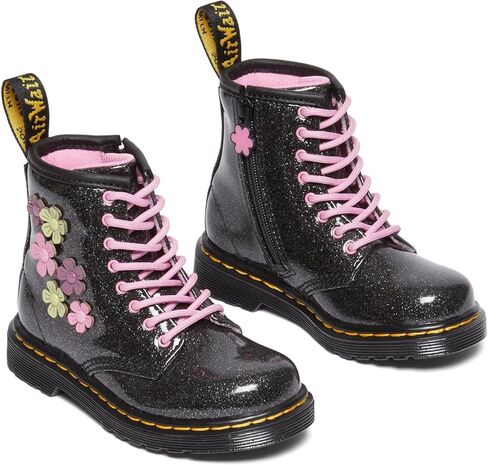 Dr. Martens Kid's Collection 1460 (Toddler) - Boots for Kids - Leather Upper - Textile Lining - EV Footbed Black Glitter 8 UK (US 9 Toddler) M in Saudi Arabia