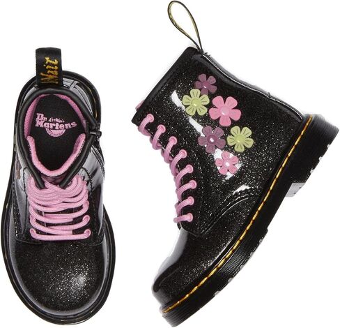 Dr. Martens Kid's Collection 1460 (Toddler) - Boots for Kids - Leather Upper - Textile Lining - EV Footbed Black Glitter 8 UK (US 9 Toddler) M in Saudi Arabia