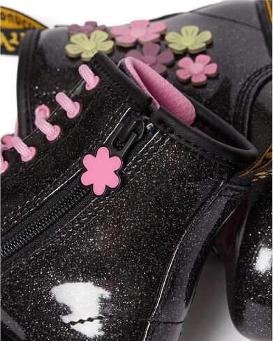 Dr. Martens Kid's Collection 1460 (Toddler) - Boots for Kids - Leather Upper - Textile Lining - EV Footbed Black Glitter 8 UK (US 9 Toddler) M in Saudi Arabia
