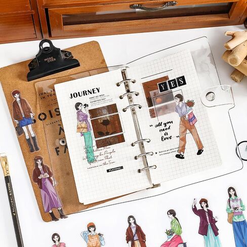 Alideco 120 قطعة من ملصقات سجل القصاصات Kawaii Fashion Girls People Journal Scrapbooking Junk Journal Crafts Embelishment الديكور ملصقات يوميات (sijiyouni) in Kuwait