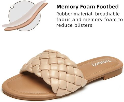 Womens Sandals Fashion Comfortable Flats Sandals Slides Round Open Toe Causal Beach 2024 Summer Dressy Black White Brown Tan Size 6-11 in Saudi Arabia