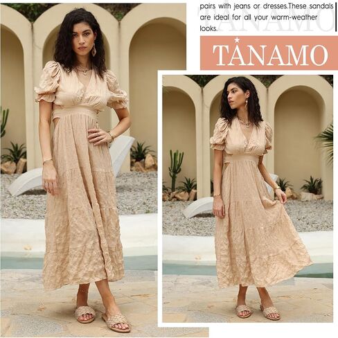 Womens Sandals Fashion Comfortable Flats Sandals Slides Round Open Toe Causal Beach 2024 Summer Dressy Black White Brown Tan Size 6-11 in Saudi Arabia