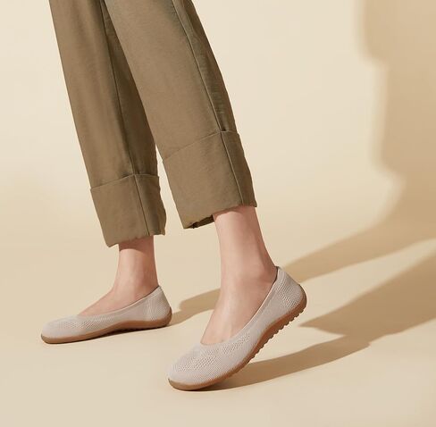 Arromic Wide Toe Box Ballet Flats Shoes for Women Slip on Knit Dressy Shoes Washable Soft Ballerina Lightweight Ladies Walking Flat in Kuwait