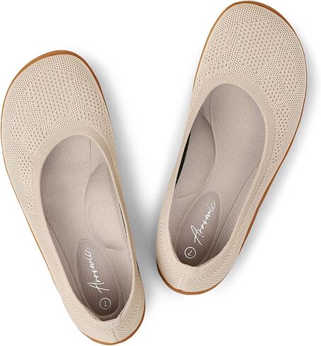 Arromic Wide Toe Box Ballet Flats Shoes for Women Slip on Knit Dressy Shoes Washable Soft Ballerina Lightweight Ladies Walking Flat in Kuwait