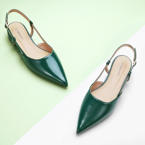 C.Paravano Women's Flats | Pointed Toe Flats Sandals | Slingback Flats for Women | Ankle Strap Slingback Shoes | Comfort Leather Slip on Shoes | Casual Dress Shoes in Saudi Arabia
