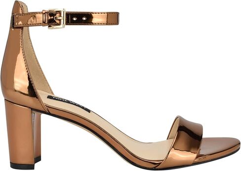Nine West Women's PRUCE Heeled Sandal, Bronze Mirror Metallic 751, 8.5 in Saudi Arabia
