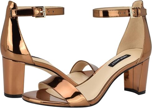 Nine West Women's PRUCE Heeled Sandal, Bronze Mirror Metallic 751, 8.5 in Saudi Arabia