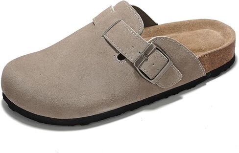 Project Cloud 100% Genuine Leather Slip-ons Footbed Clogs for Women Sandals | Memory Foam Arch Support Slippers for Women; Trendy Slip-ons Women's Mules & Clogs Sandals; Non-Slip Outsole for comfort. in Saudi Arabia