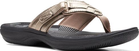 Clarks Womens Breeze Sea Flip-Flop Sandals - Comfortable Flip Flop with Adjustable Hook and Arch Support - Casual Summer Wearing Cloudsteppers for Everyday in Saudi Arabia