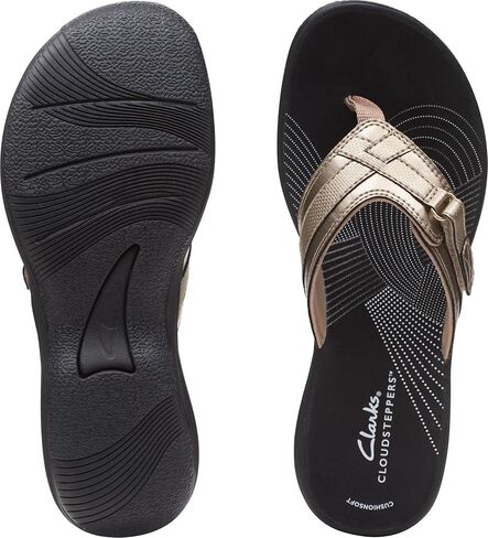 Clarks Womens Breeze Sea Flip-Flop Sandals - Comfortable Flip Flop with Adjustable Hook and Arch Support - Casual Summer Wearing Cloudsteppers for Everyday in Saudi Arabia