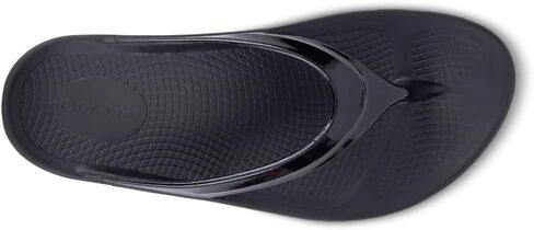 OOFOS Women's OOlala Thong Flip-Flip Sandals - Post Exercise Active Sport Lightweight Recovery Footwear - Reduces Stress on Feet, Joints & Back - Machine Washable (Classic Black, in Saudi Arabia