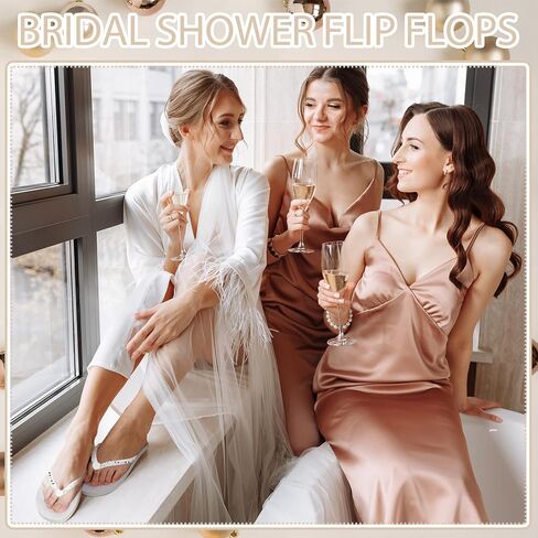 1 Pair Bride Bridesmaid Flip Flops for Bridal Shower Bachelorette Party Wedding Pearl Soft Sole Slippers for Women in Saudi Arabia