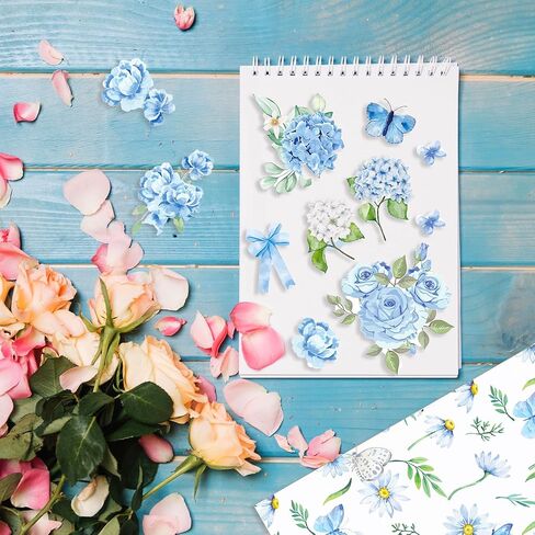 12'' x 12'' Double-Sided Watercolor Floral Cardstock, 24 Sheets Spring Pink/Blue Rose Scrapbook Paper, Premium Printed Decorative for DIY Making Card, Art journaling, Scrapbooking in Kuwait