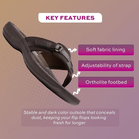 Clarks Womens Breeze Sea Flip-Flop Sandals - Comfortable Flip Flop with Adjustable Hook and Arch Support - Casual Summer Wearing Cloudsteppers for Everyday in Saudi Arabia