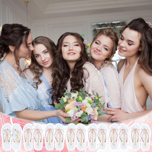 7 Pairs of Bride Bridesmaid Flip Flops Bachelorette Party Slippers Bridal Party Gifts Bridal Slippers for Wedding in Saudi Arabia