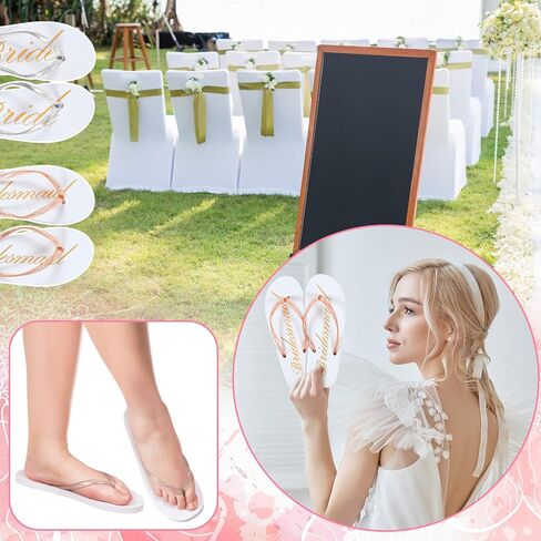 7 Pairs of Bride Bridesmaid Flip Flops Bachelorette Party Slippers Bridal Party Gifts Bridal Slippers for Wedding in Saudi Arabia