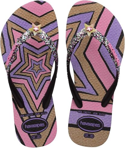 Havaianas women kids slim glitter ii sandal - black - 6 in Saudi Arabia