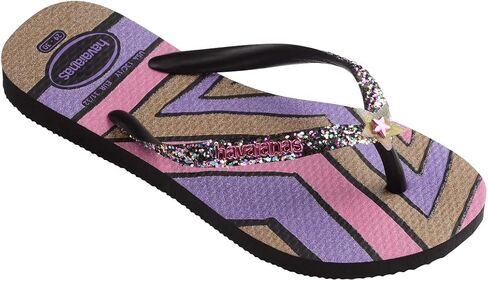 Havaianas women kids slim glitter ii sandal - black - 6 in Saudi Arabia