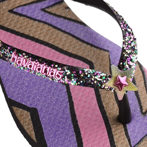 Havaianas women kids slim glitter ii sandal - black - 6 in Saudi Arabia