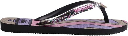 Havaianas women kids slim glitter ii sandal - black - 6 in Saudi Arabia