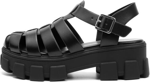 Colgo Womens Platform Wedge Sandals Chunky Block Heeled Adjustable Buckle Fisherman Sandals for Summer in Saudi Arabia