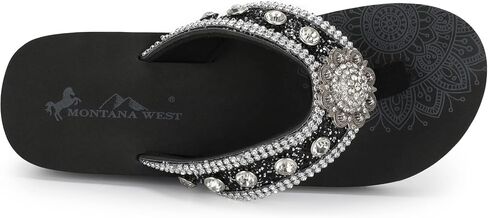 Montana West Aztec West Women Flip Flops wedges sandals for women dressy and bling sandals wedge sandals for women Gold FBA-SE111-S001BK-7 in Saudi Arabia