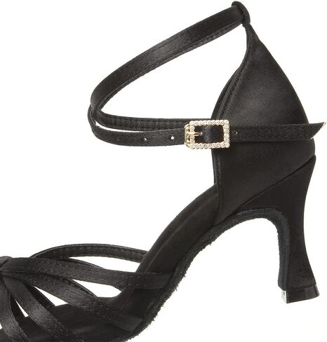 TINRYMX Women's Latin Dance Shoes Satin Ballroom Salsa Cha-cha Professional Practice Dance Shoes,EM217-Black-2.75 Inch,5.5 US in Saudi Arabia