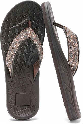 Guyarns Flip Flops Arch Support for Women,Womens Flip Flops with Rhinestone Summer Beach Comfy Thick Slides Sandals in Saudi Arabia