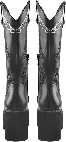Women's Embroidery Spider Webs Mid-Calf Boots in Saudi Arabia