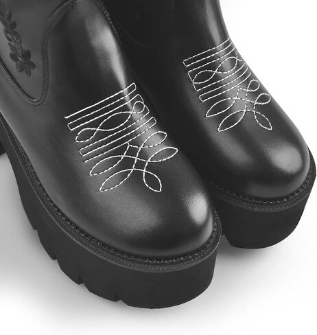 Women's Embroidery Spider Webs Mid-Calf Boots in Saudi Arabia