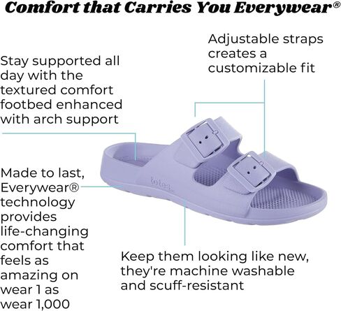 totes Women's Everywear Adjustable Double Buckle Slide Sandal in Saudi Arabia