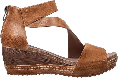 Antelope Women’s Davi Wedge Sandal, Leather Upper with Back‑Zip, Ankle Strap and Open Toe in Saudi Arabia