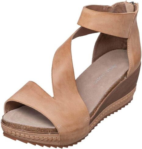 Antelope Women’s Davi Wedge Sandal, Leather Upper with Back‑Zip, Ankle Strap and Open Toe in Saudi Arabia