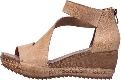 Antelope Women’s Davi Wedge Sandal, Leather Upper with Back‑Zip, Ankle Strap and Open Toe in Saudi Arabia