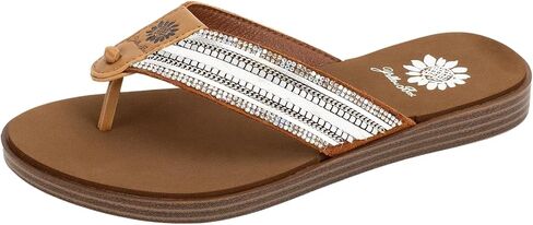 Yellow Box Women's Datha Flip Flop Sandal, Platform Height 0.5 inches, Heel 0.75 inches, Cute & Comfortable in Saudi Arabia
