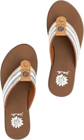 Yellow Box Women's Datha Flip Flop Sandal, Platform Height 0.5 inches, Heel 0.75 inches, Cute & Comfortable in Saudi Arabia