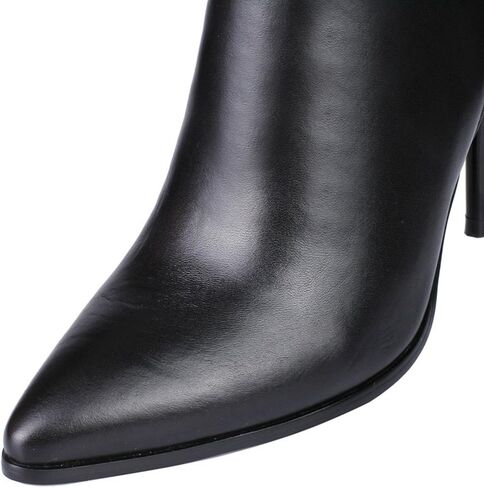 Genuine Leather Women's Pointed Toe Side Zip Handmade Stiletto High Heel Knee High Boots in Saudi Arabia