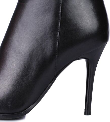 Genuine Leather Women's Pointed Toe Side Zip Handmade Stiletto High Heel Knee High Boots in Saudi Arabia
