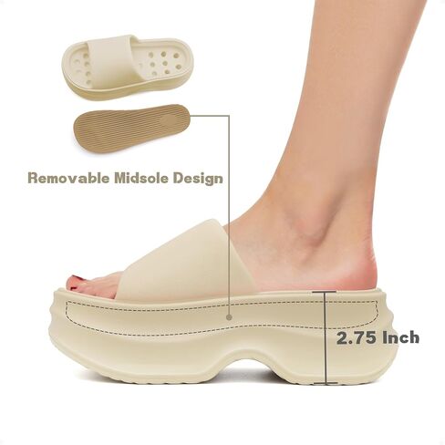 Platform Cloud Slides for Women Outdoor Thick Sole Comfortable Slide Cute Open Toe Non-Slip House Shower Beach Sandals Girls and Ladies Trendy Sandal in Saudi Arabia