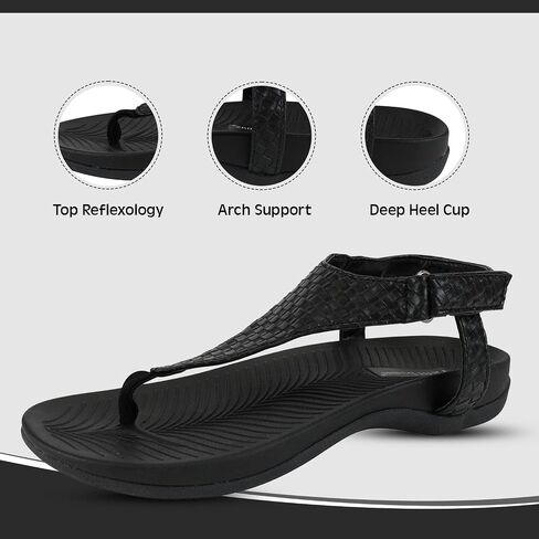 Pierre Dumas Bedrock-3 Womens Arch Support Sandals Orthotic Adjustable Ankle Strap Thong Flip Flops for Women in Saudi Arabia