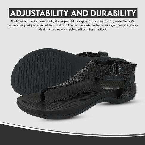 Pierre Dumas Bedrock-3 Womens Arch Support Sandals Orthotic Adjustable Ankle Strap Thong Flip Flops for Women in Saudi Arabia