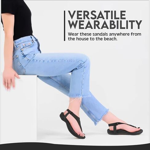 Pierre Dumas Bedrock-3 Womens Arch Support Sandals Orthotic Adjustable Ankle Strap Thong Flip Flops for Women in Saudi Arabia