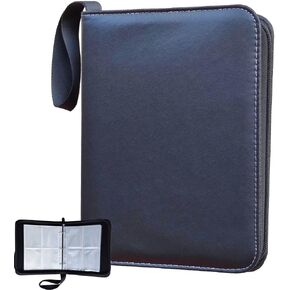 Baseball Card Binder Trading Card Albums: Fits 400 Cards with 50 Removable Sleeves Sports Games Card Protector Holder Black