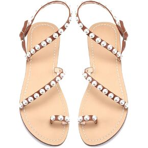 Monrovia Women's Gladiator Bohemia Flip Flops Summer Beach Flat Sandals