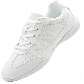 Girls White Cheerleading Shoes Breathable Youth Cheer Competition Sneakers Athletic Training Dance Tennis Walking Shoes.