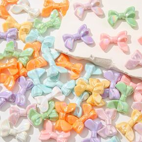 50pcs Acrylic Bow Beads Ab Color Acrylic Beads for DIY Jewelry Making Craft (ab Color Bow)