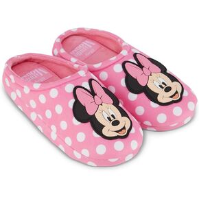 Disney Ladies Minnie Mouse Clog Slippers - Ladies Classic Minnie Mouse Slip On Clog Slippers Soft House Slippers