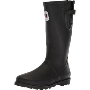 Ad Tec Women's 14" Rubber Boots, Wellies Waterproof for Hunting, Fishing, Hiking or Farm Work Rain, black