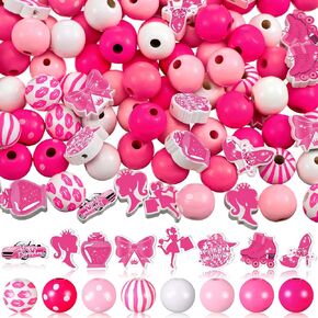 200 Pcs Cat Print Wood Beads 16mm Wood Round Beads Natural Handmade Beads Polished Spacer Beads for Jewelry Making DIY Crafts Making Home Party Decoration